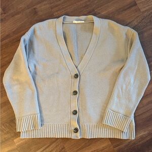 Everlane Cotton Honeycomb Sweatwr Cardigan